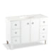 KOHLER K-99509-LGSD-1WA Jacquard 48" bathroom vanity cabinet with furniture legs, 2 doors and 6 drawers, split top drawers