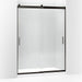 KOHLER K-706013-L Levity Sliding shower door, 82" H x 56-5/8 - 59-5/8" W, with 3/8" thick Crystal Clear glass