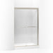 KOHLER 702217-L-NX Fluence Sliding Shower Door, 75" H X 56-5/8 - 59-5/8" W, With 3/8" Thick Crystal Clear Glass in Brushed Nickel