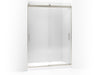 KOHLER K-706013-L Levity Sliding shower door, 82" H x 56-5/8 - 59-5/8" W, with 3/8" thick Crystal Clear glass