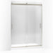 KOHLER K-706013-L Levity Sliding shower door, 82" H x 56-5/8 - 59-5/8" W, with 3/8" thick Crystal Clear glass
