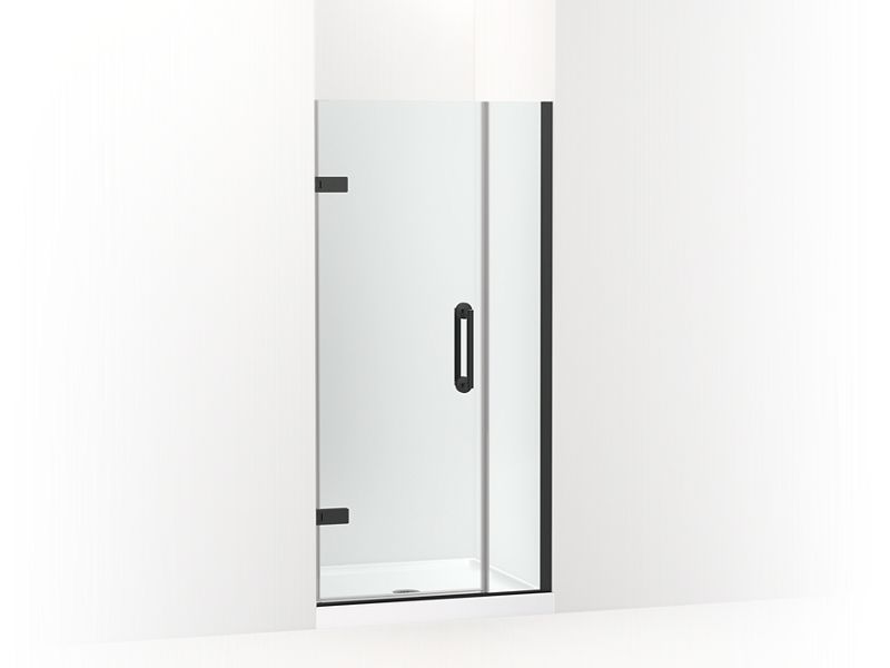 KOHLER 27589-10L-BL Components 33-5/8"–34-3/8" W X 71-1/2" H Frameless Pivot Shower Door With 3/8" Crystal Clear Glass And Back-To-Back Vertical Door Pulls in Matte Black