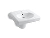 KOHLER 1999-1-0 Brenham Wall-Mounted Or Concealed Carrier Arm Mounted Commercial Bathroom Sink And Shroud With Single Faucet Hole in White