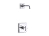 KOHLER TLS13134-3B-CP Pinstripe Rite-Temp Shower Trim Set With Cross Handle, Less Showerhead in Polished Chrome