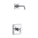 KOHLER TLS13134-3B-CP Pinstripe Rite-Temp Shower Trim Set With Cross Handle, Less Showerhead in Polished Chrome