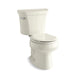 KOHLER 3997-UT-96 Wellworth Two-Piece Round-Front 1.28 Gpf Toilet With Tank Cover Locks And Insulated Tank in Biscuit