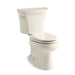 KOHLER 3998-UT-47 Wellworth Two-Piece Elongated 1.28 Gpf Toilet With Tank Cover Locks And Insulated Tank in Almond