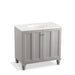 KOHLER K-99518-LG-1WT Damask 36" bathroom vanity cabinet with furniture legs and 2 doors