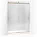 KOHLER K-706013-L Levity Sliding shower door, 82" H x 56-5/8 - 59-5/8" W, with 3/8" thick Crystal Clear glass