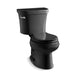 KOHLER 3947-U-7 Wellworth Two-Piece Round-Front 1.28 Gpf Toilet With Insulated Tank And 14" Rough-In in Black