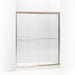 KOHLER 702206-G54-ABV Fluence Sliding Shower Door, 70-5/16" H X 56-5/8 - 59-5/8" W, With 1/4" Thick Falling Lines Glass in Anodized Brushed Bronze