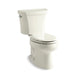 KOHLER 3988-96 Wellworth Two-Piece Elongated Dual-Flush Toilet in Biscuit