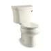 KOHLER 3947-RZ-96 Wellworth Two-Piece Round-Front 1.28 Gpf Toilet With Right-Hand Trip Lever, Tank Cover Locks, Insulated Tank And 14" Rough-In in Biscuit