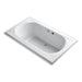 KOHLER K-1418-GW-0 Memoirs 72" x 42" drop-in BubbleMassage air bath with Bask heated surface and reversible drain