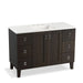 KOHLER K-99535-LGSD-1WC Poplin 48" bathroom vanity cabinet with legs, 2 doors and 6 drawers, split top drawers