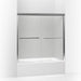 KOHLER 709062-D3-SHP Gradient Sliding Bath Door 58-1/16" H X 59-5/8" W, With 1/4" Thick Frosted Glass in Bright Polished Silver