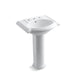 KOHLER 2286-8 Devonshire 24" pedestal bathroom sink with 8" widespread faucet holes