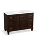 KOHLER K-99522-LGSD-1WB Damask 48" bathroom vanity cabinet with furniture legs, 2 doors and 6 drawers, split top drawers