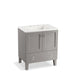 KOHLER K-99529-LG-1WT Poplin 30" bathroom vanity cabinet with legs, 2 doors and 1 drawer