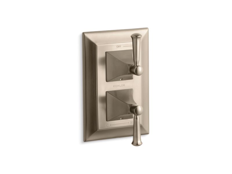 KOHLER T10422-4S-BV Memoirs Stately Valve Trim With Lever Handles For Stacked Valve, Requires Valve in Vibrant Brushed Bronze