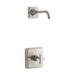 KOHLER TLS13134-3B-BN Pinstripe Rite-Temp Shower Trim Set With Cross Handle, Less Showerhead in Vibrant Brushed Nickel