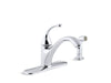 KOHLER 10412-CP Fort?? 4-Hole Kitchen Sink Faucet With 9-1/16" Spout, Matching Finish Sidespray in Polished Chrome