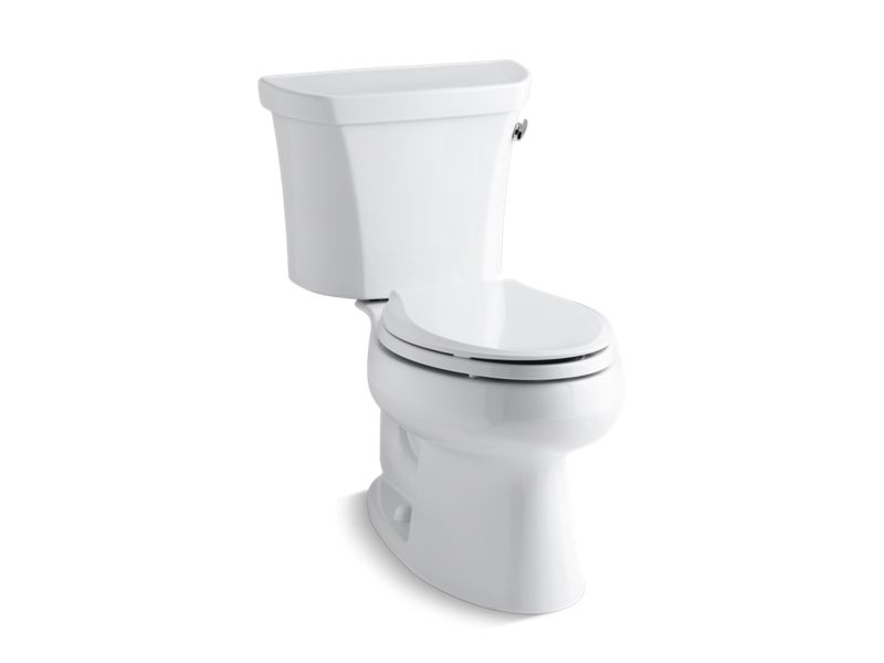 KOHLER 3978-RA-0 Wellworth Two-Piece Elongated 1.6 Gpf Toilet With Right-Hand Trip Lever in White