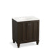 KOHLER K-99515-LG-1WC Damask 30" bathroom vanity cabinet with furniture legs and 2 doors