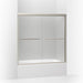 KOHLER 709062-L-MX Gradient Sliding Bath Door, 58-1/16" H X 59-5/8" W, With 1/4" Thick Crystal Clear Glass in Matte Nickel