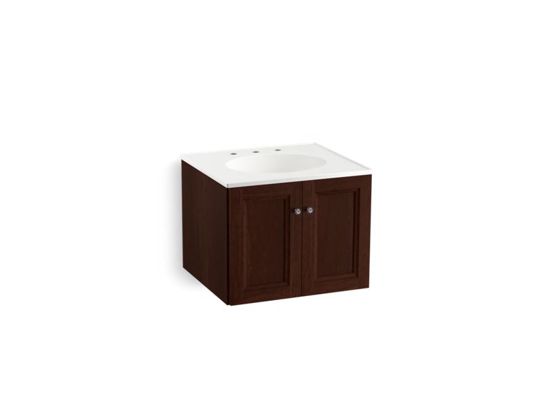 KOHLER K-99513-1WG Damask 24" wall-hung bathroom vanity cabinet with 2 doors