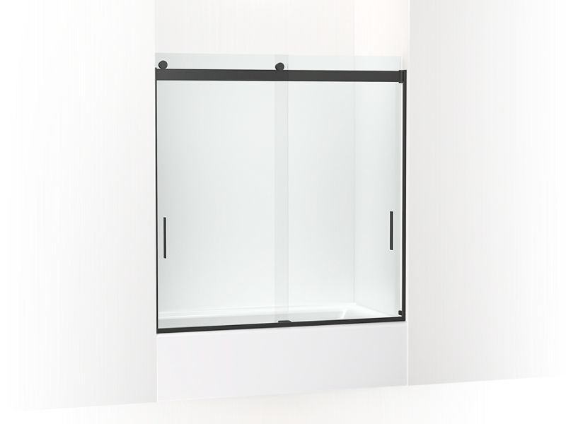 KOHLER K-706003-L Levity Sliding bath door, 62" H x 56-5/8 - 59-5/8" W, with 3/8" thick Crystal Clear glass