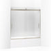 KOHLER K-706001-L Levity Sliding bath door, 59-3/4" H x 54 - 57" W, with 1/4" thick Crystal Clear glass
