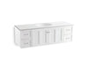 KOHLER K-99523-SD-1WA Damask 60" wall-hung bathroom vanity cabinet with 2 doors and 4 drawers, split top drawer