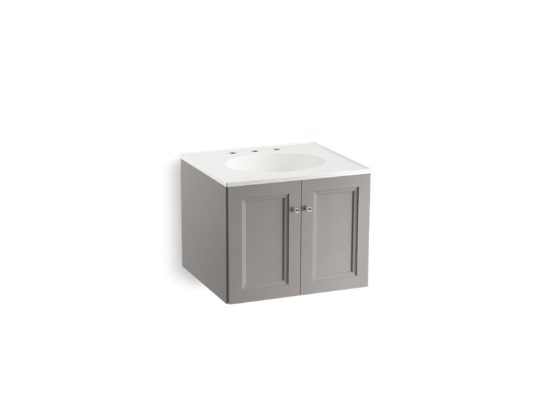 KOHLER K-99513-1WT Damask 24" wall-hung bathroom vanity cabinet with 2 doors
