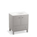 KOHLER K-99503-LG-1WT Jacquard 30" bathroom vanity cabinet with furniture legs, 2 doors and 1 drawer