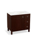 KOHLER K-99507-LGR-1WG Jacquard 36" bathroom vanity cabinet with furniture legs, 1 door and 3 drawers on right