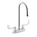 KOHLER K-400T70-5AKA Triton Bowe 1.0 gpm centerset bathroom sink faucet with aerated flow, gooseneck spout and wristblade handles, drain not included