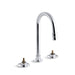 KOHLER 7313-K-CP Triton Widespread Commercial Bathroom Sink Faucet With Gooseneck Spout And Rigid Connections, Requires Handles, Drain Not Included in Polished Chrome
