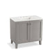 KOHLER K-99531-LG-1WT Poplin 36" bathroom vanity cabinet with legs and 2 doors