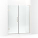 KOHLER 27616-10L-BNK Composed 57-1/4"–58" W X 71-1/2" H Frameless Pivot Shower Door With 3/8" Crystal Clear Glass And Back-To-Back Vertical Door Pulls in Anodized Brushed Nickel
