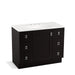 KOHLER K-99562-TK-1WU Poplin 42" bathroom vanity cabinet with toe kick, 1 door and 6 drawers
