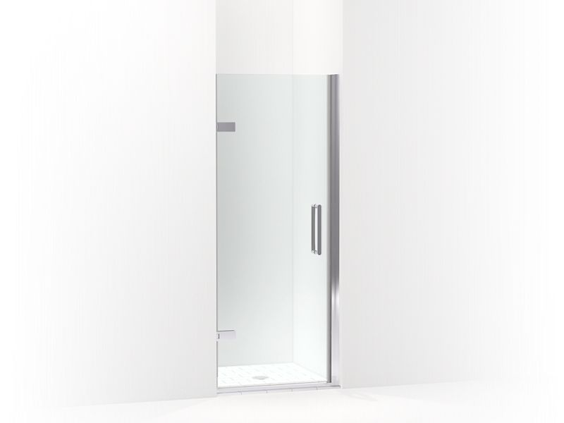 KOHLER 27582-10L-SHP Composed 29-5/8"–30-3/8" W X 71-1/2" H Frameless Pivot Shower Door With 3/8" Crystal Clear Glass And Back-To-Back Vertical Door Pulls in Bright Polished Silver