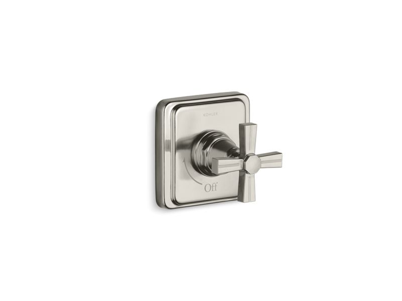 KOHLER T13174-3B-BN Pinstripe Valve Trim With Cross Handle For Volume Control Valve, Requires Valve in Vibrant Brushed Nickel