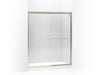 KOHLER 702206-L-MX Fluence Sliding Shower Door, 70-5/16" H X 56-5/8 - 59-5/8" W, With 1/4" Thick Crystal Clear Glass in Matte Nickel