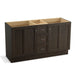 KOHLER K-99524-TKSD-1WC Damask 60" bathroom vanity cabinet with toe kick, 2 doors and 3 drawers, split top drawer
