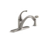 KOHLER 10412-VS Fort?? 4-Hole Kitchen Sink Faucet With 9-1/16" Spout, Matching Finish Sidespray in Vibrant Stainless