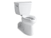 KOHLER 3578-T-0 Barrington Comfort Height Two-Piece Elongated Chair Height Toilet With Tank Cover Locks in White