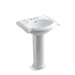 KOHLER 2286-4 Devonshire 24" pedestal bathroom sink with 4" centerset faucet holes