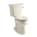 KOHLER 3978-RA-47 Wellworth Two-Piece Elongated 1.6 Gpf Toilet With Right-Hand Trip Lever in Almond