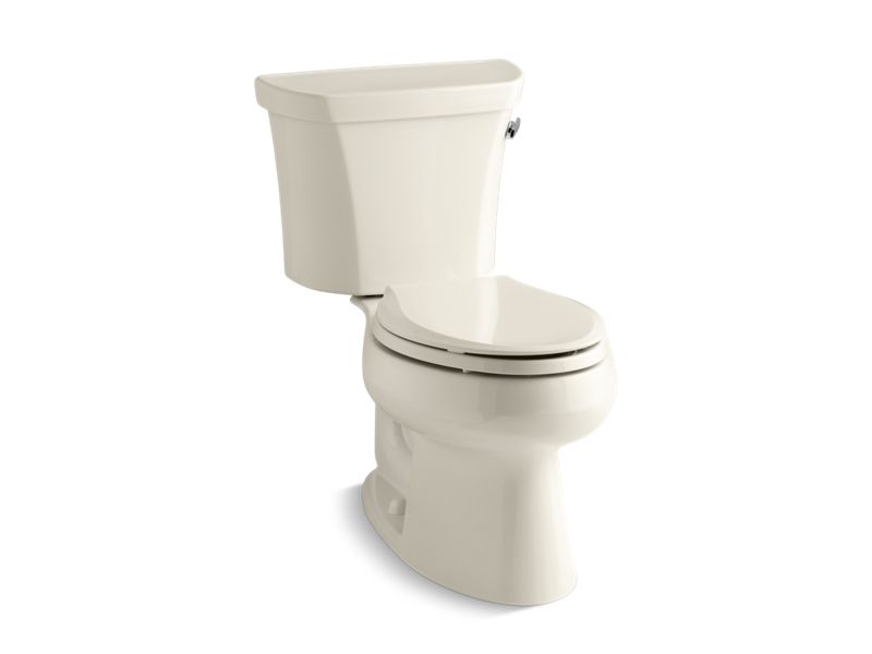 KOHLER 3978-RA-47 Wellworth Two-Piece Elongated 1.6 Gpf Toilet With Right-Hand Trip Lever in Almond
